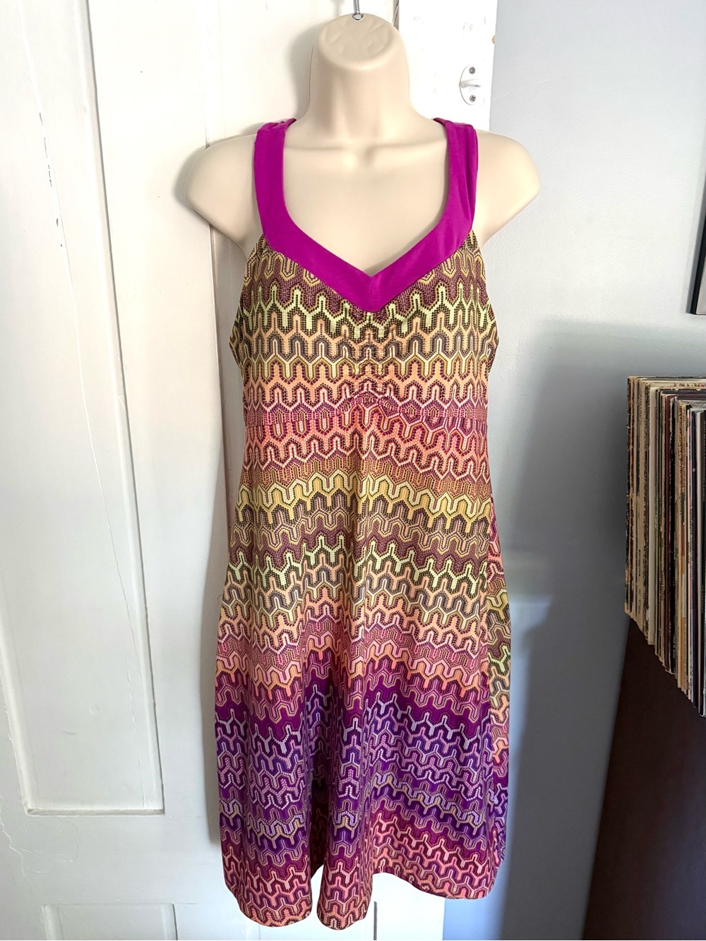 Prana Racerback Sundress Geometric Print Size Large Stretchy